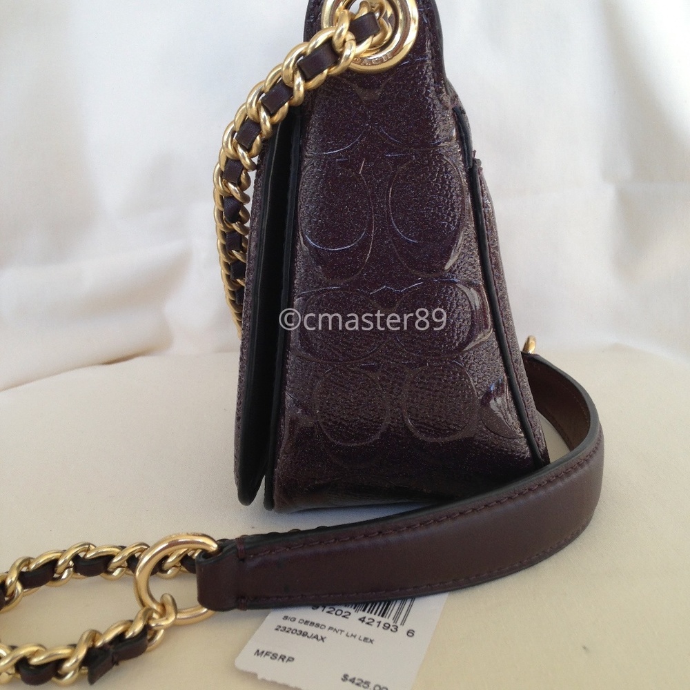 π΄SOLDπ΄Coach Glitter Oxblood Patent Leather - Picture 4 of 8